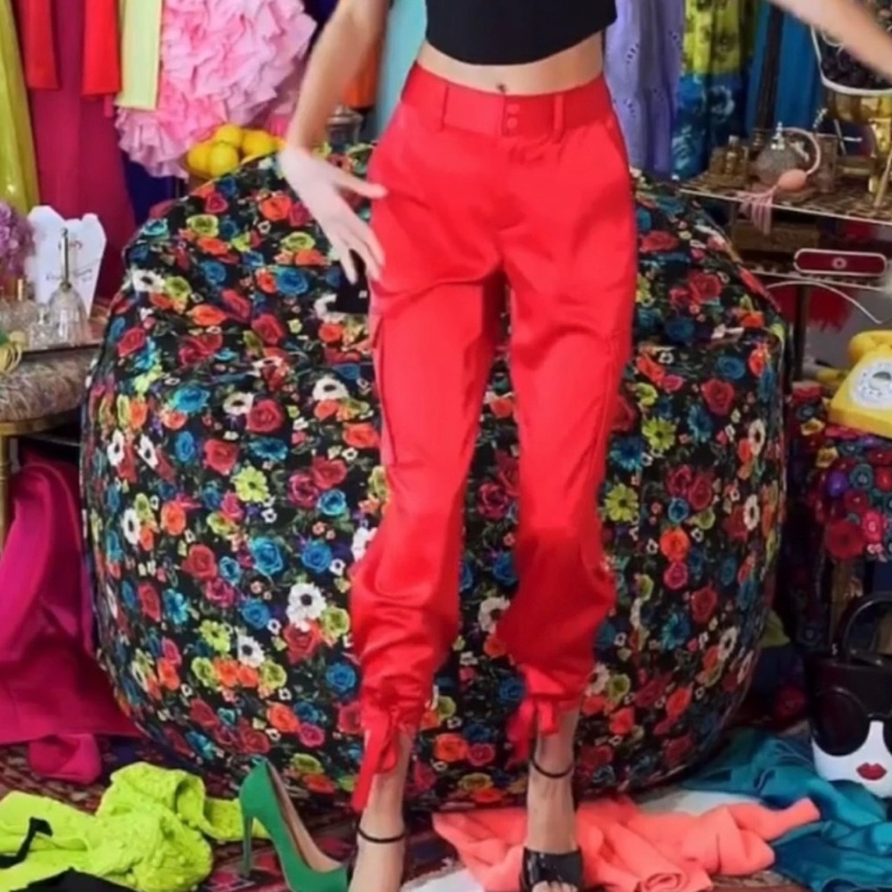 Alice and Olivia Red cargo Pants